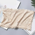 thumbnail image 5 of Strapless Bra Lace Bandeau Top Women's Bra Without Underwire Padded Bralette Tube Top with Transparent Straps Shaping Bra Comfortable & Breathable(Color:Beige,Size:One Size), 5 of 5
