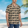 thumbnail image 3 of Honeii Dachshund Dog Woof Print Men’s Hawaiian Shirt,Classic Button-Down Short Sleeve Shirt, for Beach, Vacation, and Outdoor Activities,Medium, 3 of 7