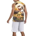 thumbnail image 2 of Honeii Cute Panda Sunflower print basktball shirt for men and women, Unisex basketball jersey for Theme party-Small, 2 of 6