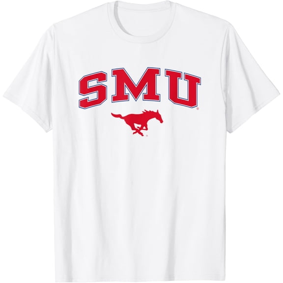 Smu Mustangs Arch Over White T-Shirt WHITE Unisex S-5XL Hot Trending Shirt, Vintage Birthday Gift