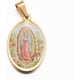 thumbnail image 1 of 1 pieza de dijes para hacer joyas, colgantes de la Virgen de Guadalupe de acero inoxidable 304, planos, ovalados y dorados., 1 of 2