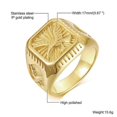 thumbnail image 3 of Anillo con sello de águila calva Yashi chapado en oro tamaño 12, 3 of 5