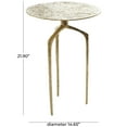 thumbnail image 3 of DecMode 15" x 22" Gold Aluminum Metal Slim Textured Geometric Accent Table, 1-Piece, 3 of 11