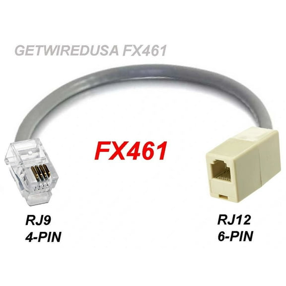 RJ9 RJ10 RJ22 4P4C 4-PIN MALE to RJ12 RJ11 6P6C 6-PIN FEMALE HEADSET PHONE CABLE ADAPTER FX461