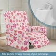 thumbnail image 2 of SCRAWLGOD Floral Print Pink Recliner Chair Cover, Washable 4-Pieces Stretch Recliner Covers for Recliner Chair Soft Durable Reclining Chair Slipcover Furniture Protector for Dogs Cats, 2 of 7
