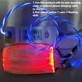 thumbnail image 3 of Máscara LED brillante de 7 colores para Halloween, máscara de fibra óptica de Navidad, máscaras de Cosplay para fiesta recargables por USB con filtro desmontable, 3 of 9