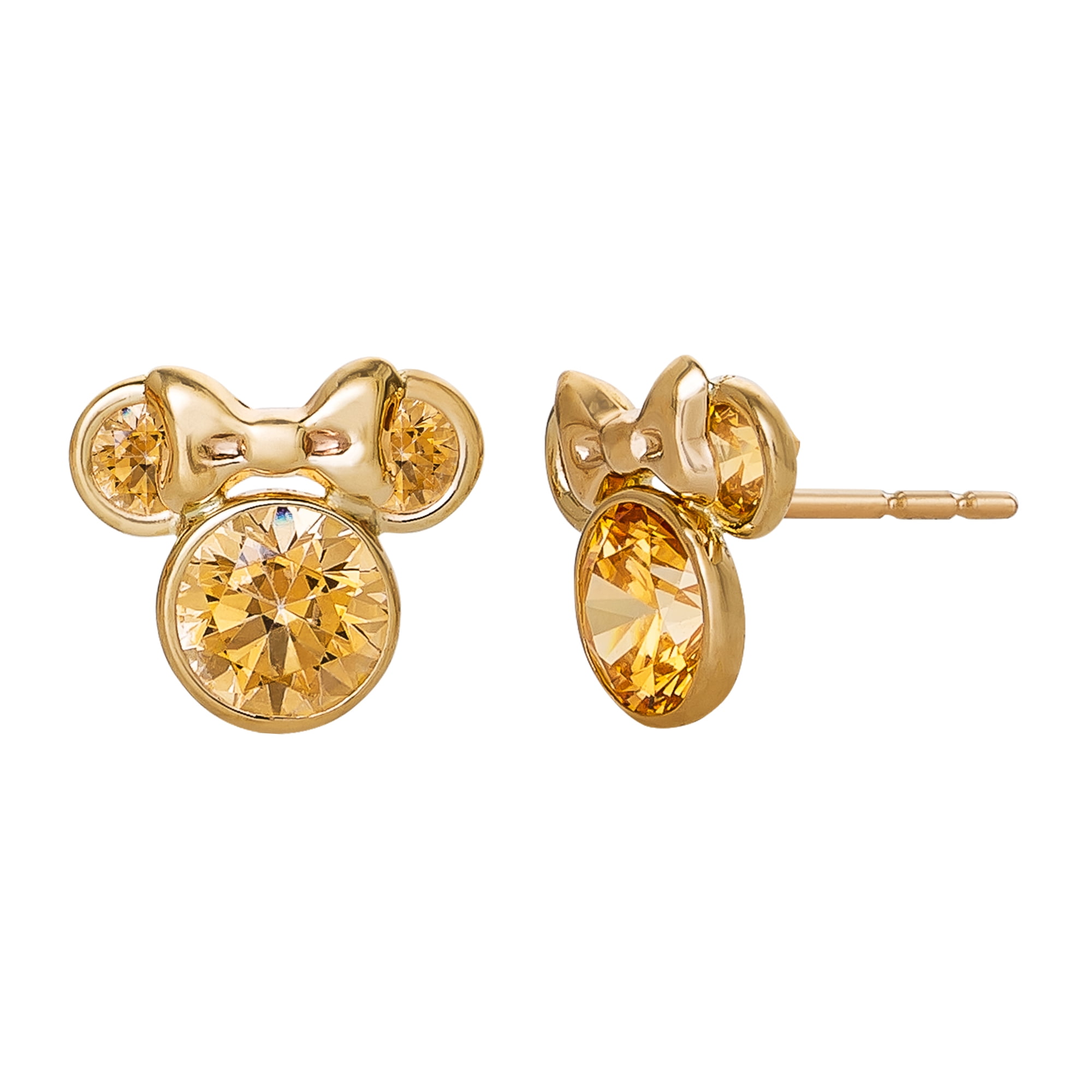 MICKEY MOUSE Cutout Hanging Stud Earing In Silver Tone & Or Gold Tone 