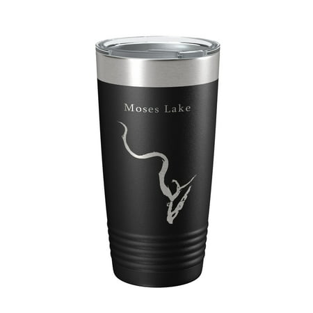 

Moses Lake Map Tumbler Travel Mug Insulated Laser Engraved Coffee Cup Washington 20 oz Black