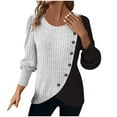 thumbnail image 2 of Antinious Womens Plus Size Long Sleeve Crew Neck Casual Ribbed Hem Pullover Tops,Sweatshirt for Women,Going Out Tops for Women,Gray,XXL, 2 of 5