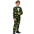 thumbnail image 2 of Xoenoiee Jamaica Flag Hibiscus Palm Tree Star Print Boys Suit Slim Fit Formal Suit Set with Adjustable Waist for Toddler Boy Teenage, Wedding, Graduation, Churches, 9-10 Years, 2 of 7