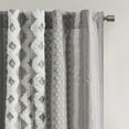 thumbnail image 5 of INK+IVY Imani Cotton Printed Window Panel with Chenille Stripe in Gray, 5 of 5