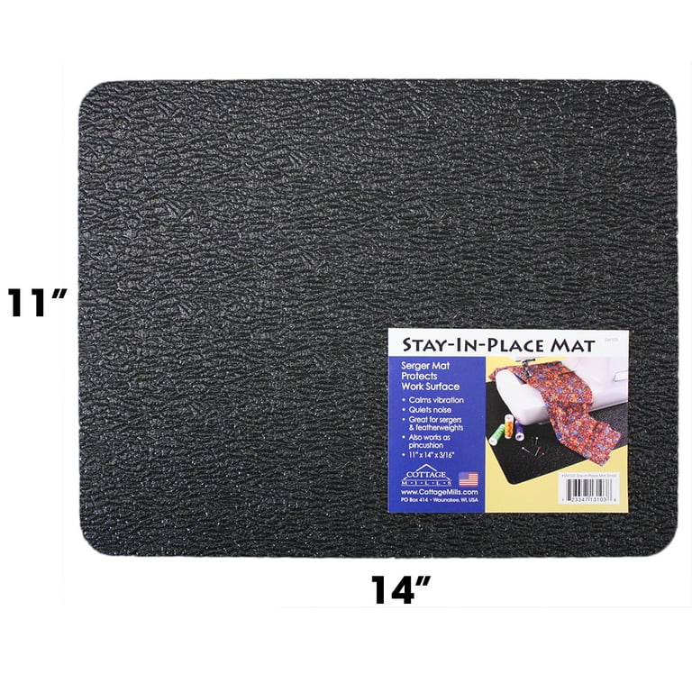 Stay-in-Place Machine Mats - 2 Piece Set - 11 inch x 14 inch & 15 inch x 18 inch - Sewing Machine and Serger Mats - Calms Vibration and dampens Noise.