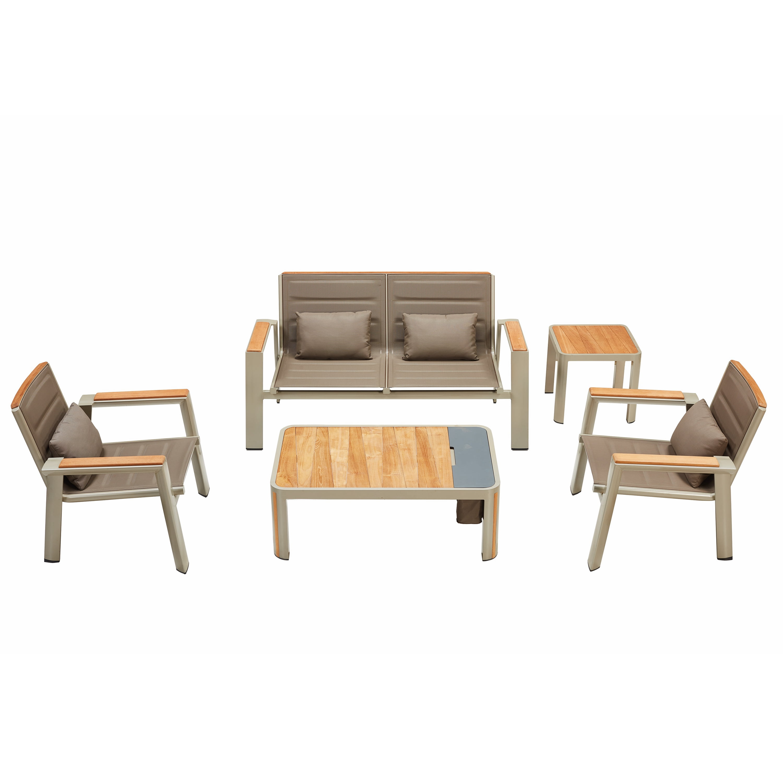 Higold Geneva Patio Furniture, 5 Pieces Conversation Sofa Set, with