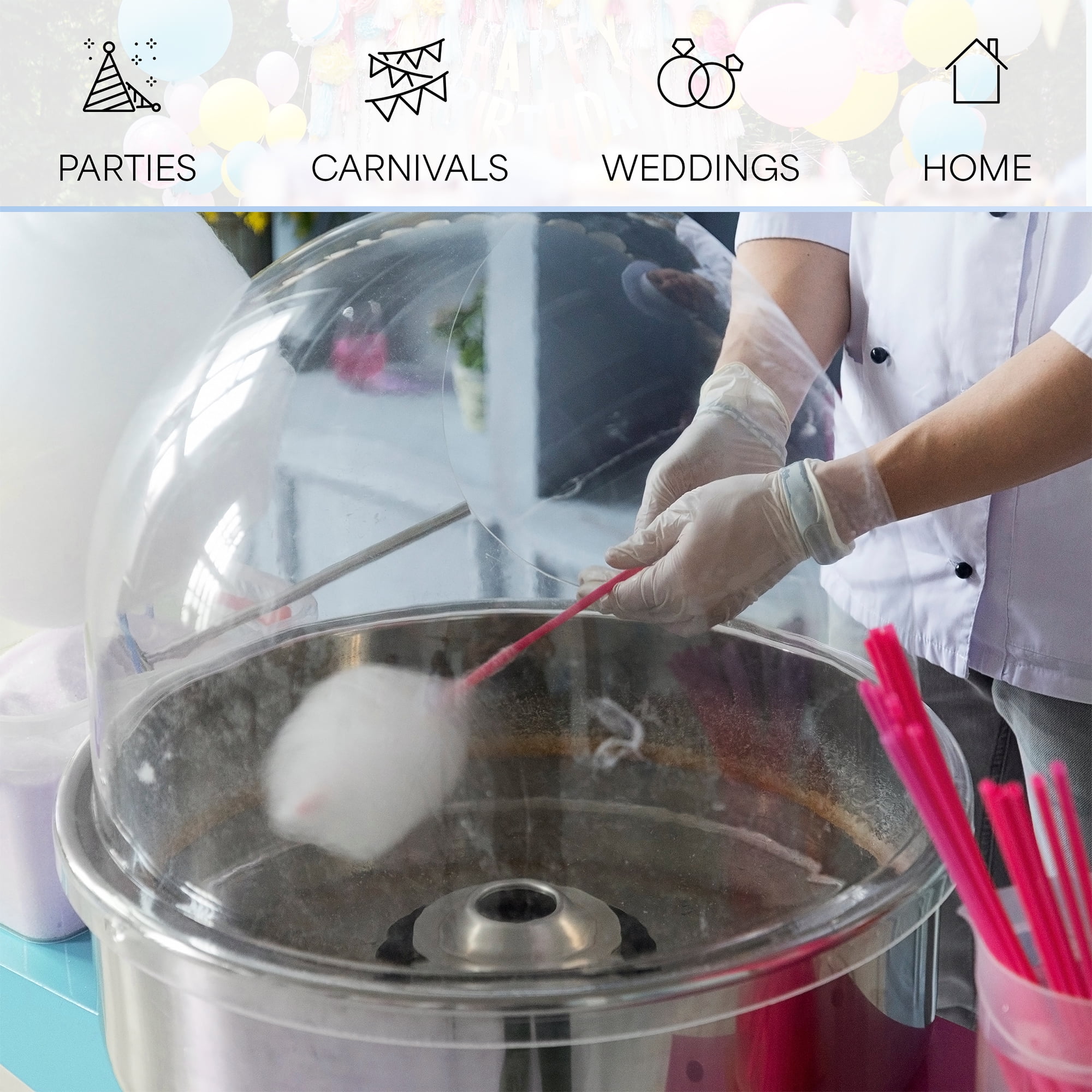 VIVO Blue Electric Commercial Cotton Candy Machine / Floss Maker (CANDY-V001B)