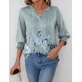 thumbnail image 6 of Women's 2025 Fashion Tops 3/4 Length Sleeve Business Casual Blouses Summer Tees Shirts, 6 of 6