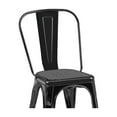 thumbnail image 5 of Industrial Metal Indoor-Outdoor Chairs Sanded Matte Style Kitchen Dining Chairs Stackable Side Chair with Back Set of 2 (High Gloss Black), 5 of 6