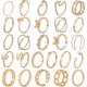 thumbnail image 1 of 18-31 Piezas Anillos de Nudillos para Mujeres Conjuntos de Anillos Apilables Niñas Anillos de Dedo Articulados Vintage Juego de Anillos de Oro para Mujeres Hombres Anillos de Cristal con Flores Tallad, 1 of 4