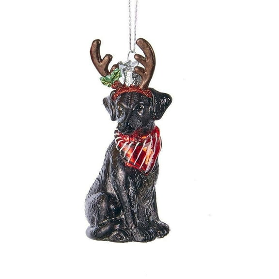 Noble Gems Black Labrador Retriever Christmas Ornament – Hand-Painted Holiday Dog Decoration