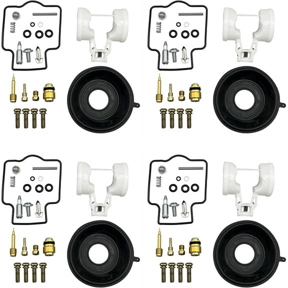 For Kawasaki Zx6R Zx600 ZZR600 4 Sets Shtlyh Carburetor Repair Kit Diaphragm Float