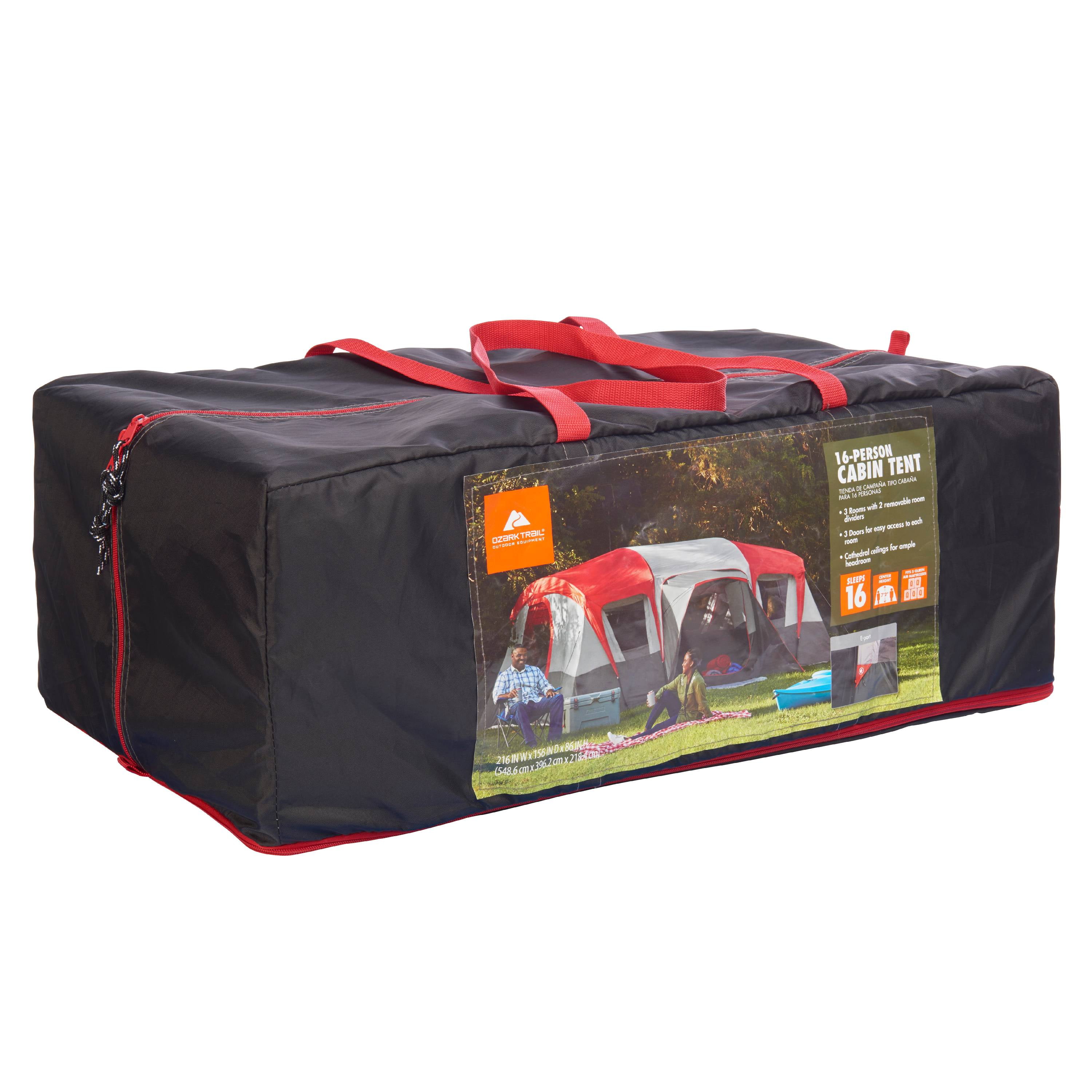 Ozark Trail 16 Person 3 Room Cabin Tent With 3 Entrances Walmart Com