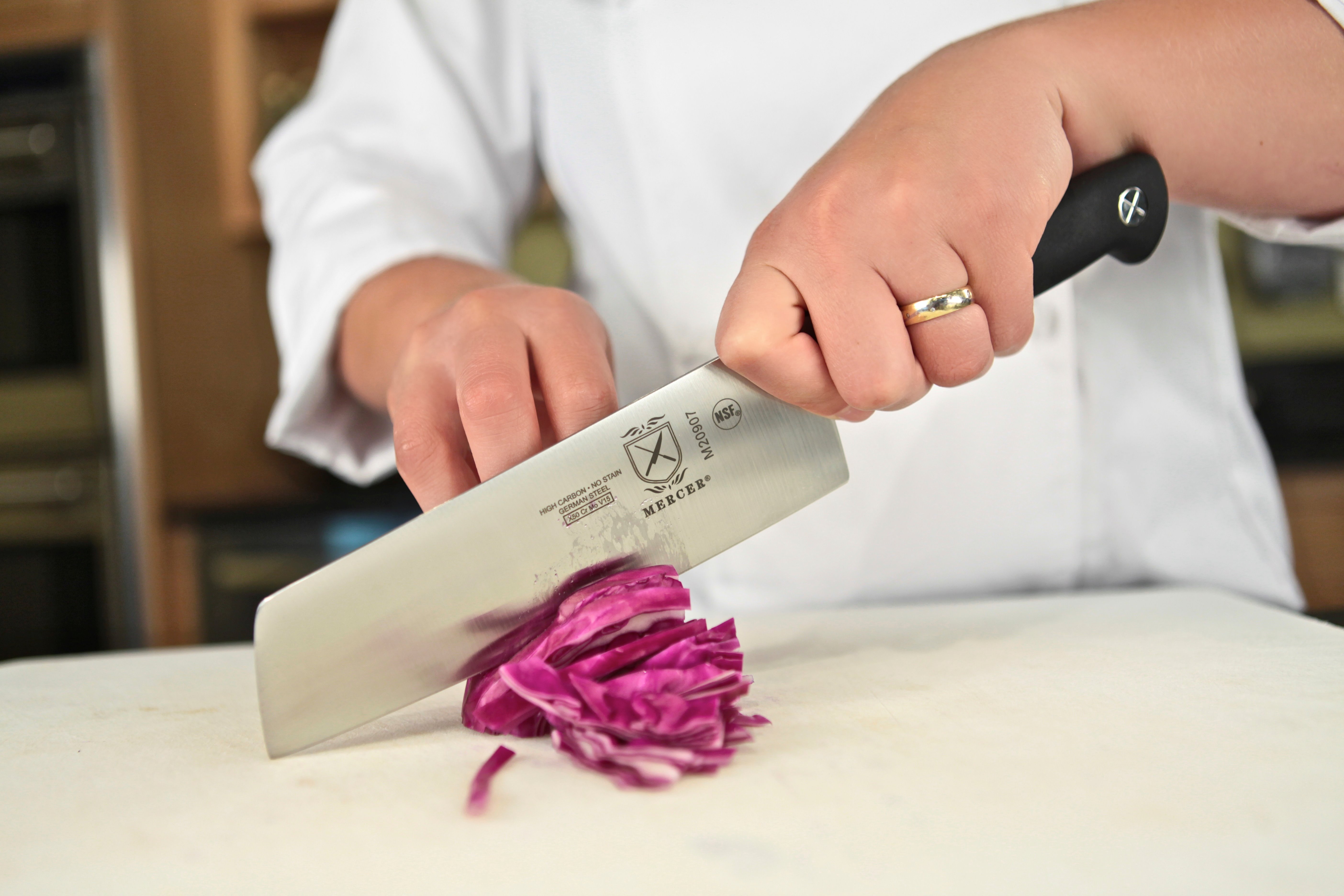 Mercer Culinary Genesis 7-Inch Forged Nakiri Vegetable Knife