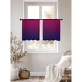 thumbnail image 2 of Wine Red Sheer Curtains 45 inches Long 2 Panels Set Purple Gradient Tiers Sheers Rod Pocket Small Window Short Curtains for Kitchen Cafe, Each 52" W x 45" L, 2 of 7