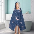 thumbnail image 6 of Blue Pink Moon Star Planet Pattern Hooded Bath Towel，60"x35" for Ages 3 To 12 Kids, Quick Dry Lightweight Soft Microfiber Hood Beach Towel Cover Up for Kids, 6 of 7
