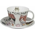 thumbnail image 1 of Roy Kirkham ER2827 105 mm Cat Animal Fashion Breakfast Cups & Saucers - Set of 2, 1 of 1