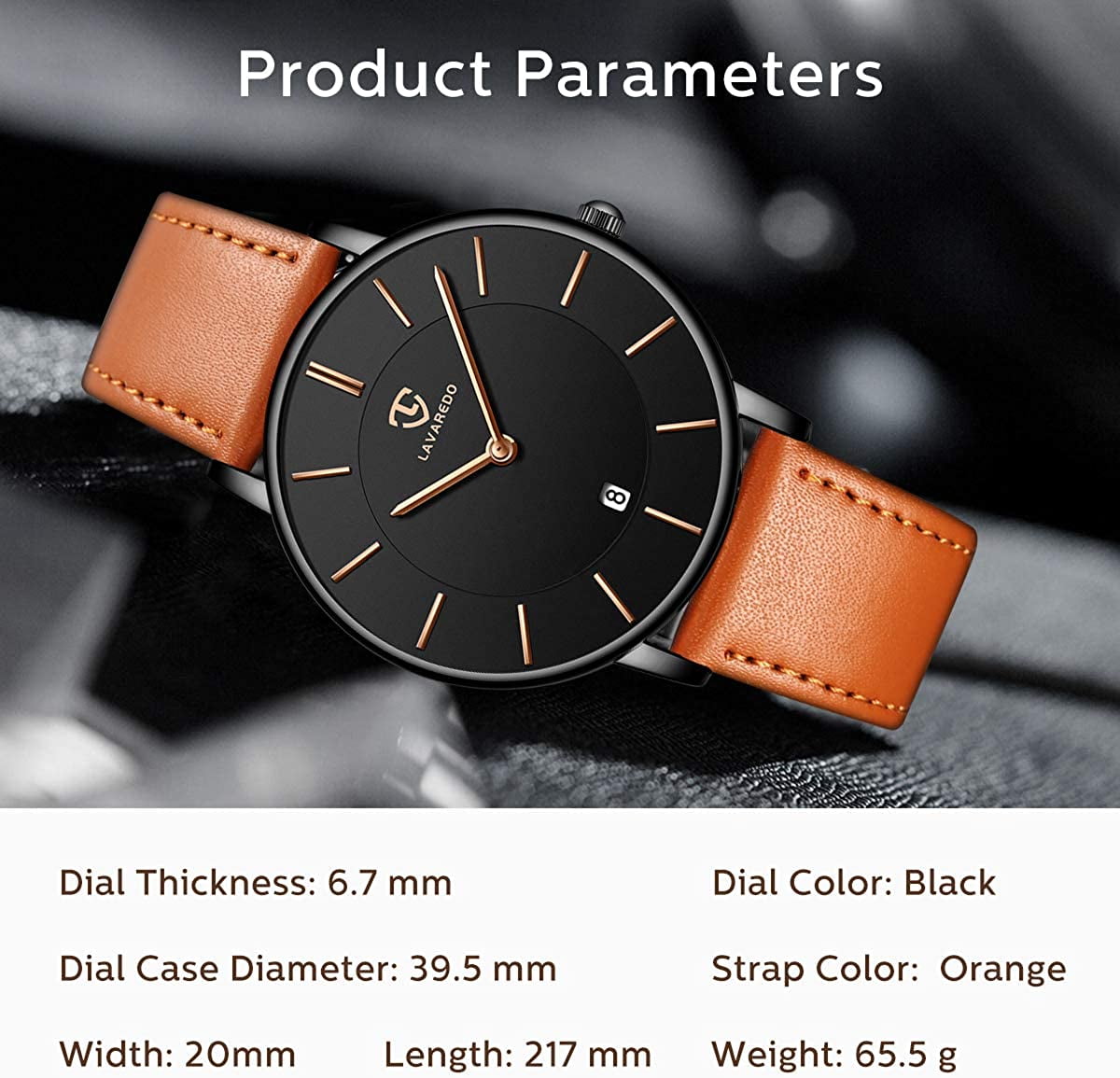 A ALPS Mens Watches Fashion Quartz Men's Watches Ultra Thin Minimalist Wristwatches with Leather Strap Gift for Man Father's Day Gifts