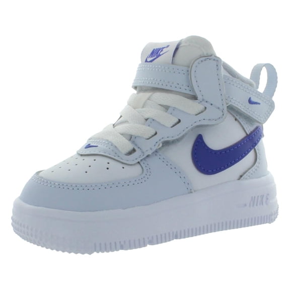 Nike Force 1 Mid EasyOn Leather Infant/Toddler Shoes Size 7, Color: Football Grey/Persian Violet
