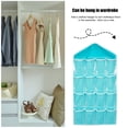 thumbnail image 3 of Organizador de calcetines colgantes 16 bolsillos para armario Ropa interior Bolsa de almacenamiento Azul Hugtrwg  Para estrenar, 3 of 6