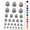 Black, variant on Happy Easter Rainbow Floral Egg Spring Flowers Water Resistant Temporary Tattoo Set Fake Body Art Collection - White