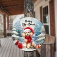 thumbnail image 3 of Merry Christmas Poodle Enjoys Woofmas Winter Xmas Holiday Round Wood Sign Poodles Dog Lover Gifts Idea Hanging Wall Home Decor - 02022, 3 of 5