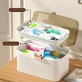 thumbnail image 3 of Portable Storage Clear 2 Tiers Plastic Medicine Storage Box Big Capacity Emergency, 3 of 7