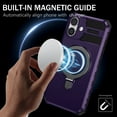 thumbnail image 4 of Allytechgroup Militargy Grade Shockproof Case for Apple iPhone 16, Magnetic Cover Compatible with Magsafe & Car Mount Ring Kickstand Bumper Case for Women Men, Purple, 4 of 10