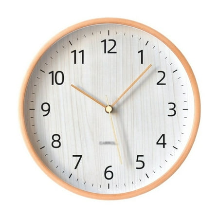 Outdoor Indoor Clock Silent Non Ticking Decorative Wall Clock, Wood Frame