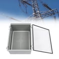 thumbnail image 4 of Miumaeov Junction Box, Hinged Cover Stainless Steel Latch Project Box Enclosure, ABS Plastic IP67 Waterproof Dustproof Electrical Project Case with 2 Cable Gland (15.7*11.8*7.1inch), 4 of 7