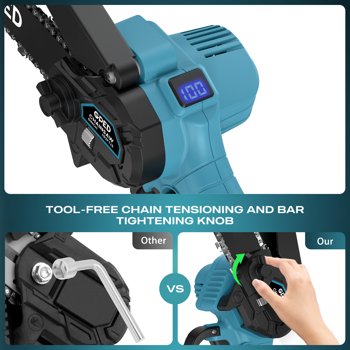 Gped Mini Cordless Chainsaw, 6-Inch, 21V photo 2
