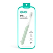 Quip Sonic Adult Electric Toothbrush Soft Bristles Built-in Timer + Travel Case, Sage Green