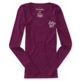 thumbnail image 1 of Camiseta térmica Aeropostale con Cuello en V para Mujer Color Morado Pequeña, 1 of 2