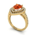 thumbnail image 2 of 2.48 ct Pear Cut Simulated Red Diamond with Simulated Diamond Halo Accents 14K Yellow Gold Womens Engagement Ring, 2 of 6