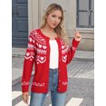 thumbnail image 4 of Cogild Cardigan Sweaters for Women Heart Pattern Knit, Crew Neck Long Sleeve, 4 of 10