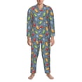 thumbnail image 3 of Sikiie Fruit Ice Cream Mens Pajama Set, Soft Warm Long Sleeve Sleepwear, Cozy Button-Down Pjs for Men-Large, 3 of 7
