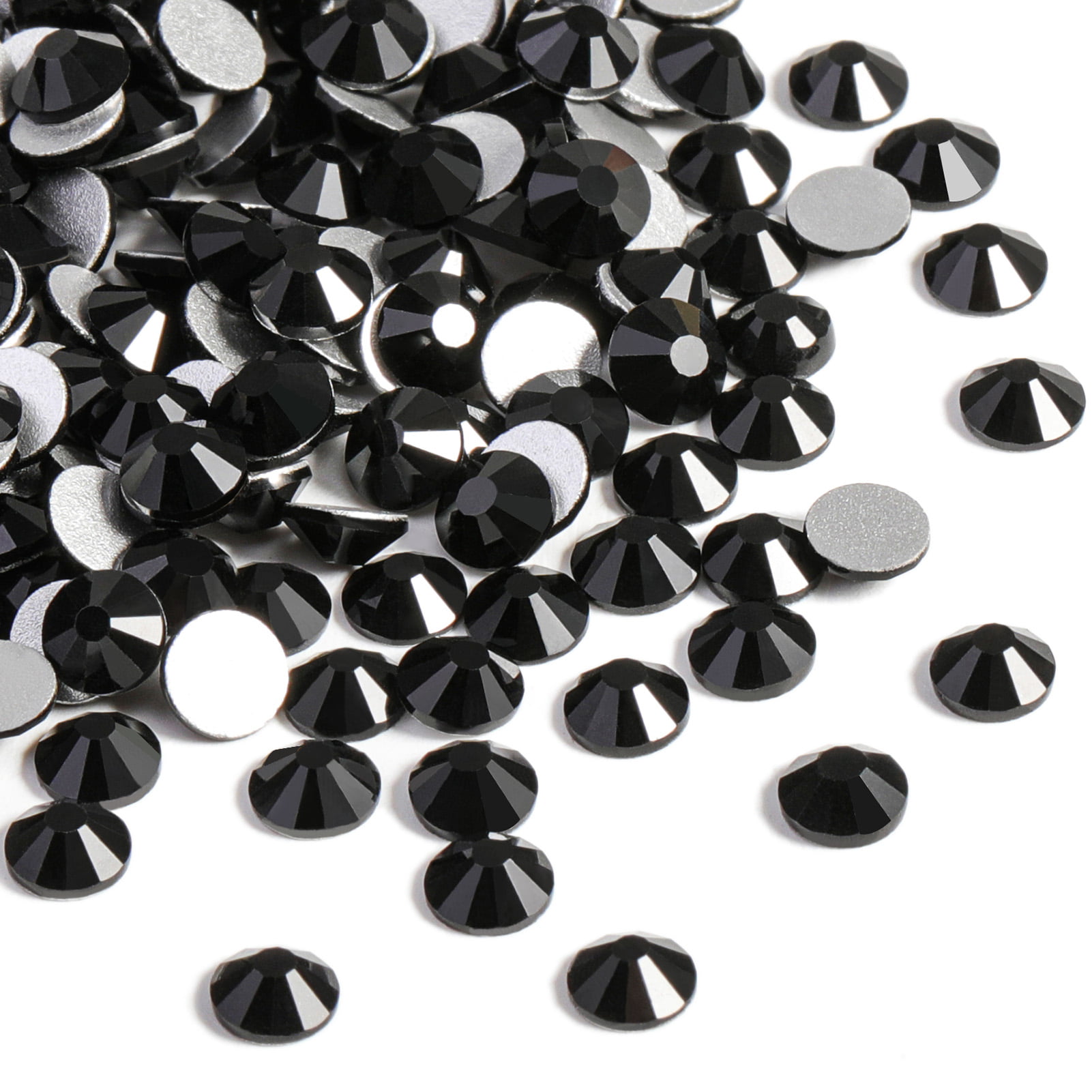Beadsland 1440 Piece Flat Back Crystal Rhinestones Round Gems,1.3mm-6.5mm, Black (SS20(4.6-4.8mm)) Black SS20/1440pcs