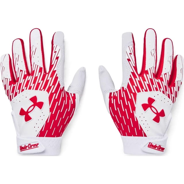 Guantes de béisbol Under Armour Clean Up para niños, blanco/rojo/rojo
