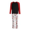 thumbnail image 1 of Hauts Contrastés Mignons et Pantalons Imprimés Élan Pyjamas Parent-Enfant, 1 of 9