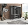 thumbnail image 6 of Monaco 3 Door Modern 71" Wardrobe with Mirror, 6 of 6