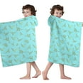 thumbnail image 4 of LightBlue Cartoon Dinosaurs VariedShapes Pattern Hooded Bath Towel，50"x30" for Ages 3 To 12 Kids, Quick Dry Lightweight Soft Microfiber Hood Beach Towel Cover Up for Kids, 4 of 7