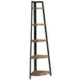thumbnail image 3 of Danya B. Rustic Free-Standing 5-Tier Pyramid Industrial Corner Shelf in Distressed Wood Finish, 3 of 6