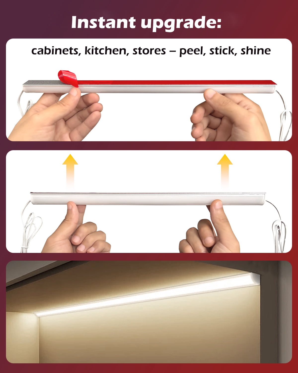 Cefrank 12" Dimmable LED Under-Cabinet Lights, 1200 lm, 6000K, 4 Count